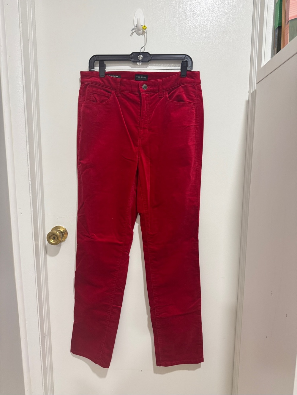 Talbots Women’s Red Straight-Leg Velvety-Corduroy Jeans